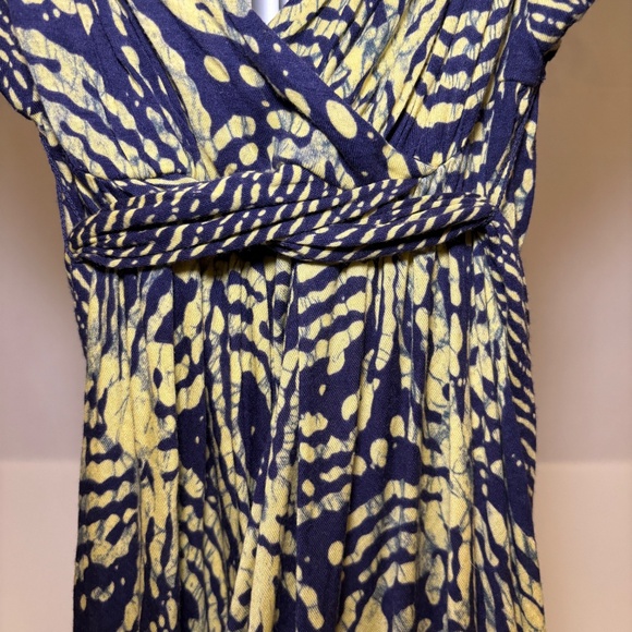 Anthropologie C KEER Spin Art Tank Dress /Tie Waist Jersey Knit Blue/Green Sz M - Picture 3 of 7